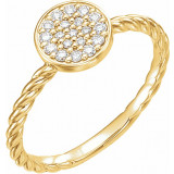 14K Yellow 1/6 CTW Diamond Cluster Rope Ring - 122882601P photo