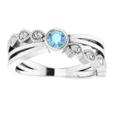 14K White Aquamarine & .05 CTW Diamond Ring - 71930600P photo 3