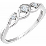 14K White .08 CTW Diamond Freeform Ring - 65236160002P photo