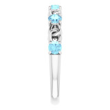 14K White Aquamarine Stackable Link Ring - 72047608P photo 4
