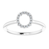 14K White .06 CTW Diamond Initial O Ring - 1238346070P photo 3