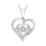 Gems One Silver (SLV 995) Diamond Rhythm Of Love Neckwear Pendant  - 1/10 ctw - ROL1029-SSWD photo