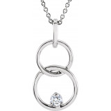 14K White .04 CTW Diamond Circle 18 Necklace - 68644100P photo