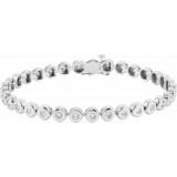 14K White 2 CTW Diamond Bezel-Set Line 7 Bracelet - 6740060001P photo