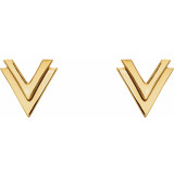 14K Yellow 8 mm Double V Earrings - 862586007P photo 2