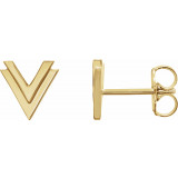 14K Yellow 8 mm Double V Earrings - 862586007P photo