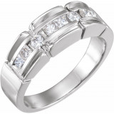14K White 3/4 CTW Diamond Accented Men's Ring - 64225100463P photo