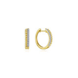 Gabriel & Co. 14k Yellow Gold Bujukan Diamond Huggie Earrings - EG13584Y45JJ photo