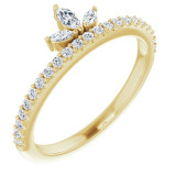 14K Yellow 1/3 CTW Diamond Stackable Crown Ring - 123821601P photo