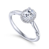 Gabriel & Co. 14k White Gold Contemporary Halo Engagement Ring - ER12217O2W44JJ photo 3