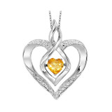 Gems One Silver Diamond (1/50 Ctw) & Created-Citrine (1/4 Ctw) Pendant - ROL1165C photo