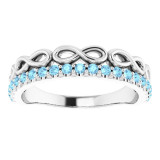14K White Aquamarine Infinity-Inspired Stackable Ring - 72003615P photo 3