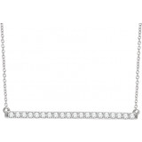14K White 1/2 CTW Diamond Bar 16-18 Necklace - 65108460007P photo