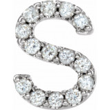 14K White .05 CTW Diamond Single Initial S Earring - 867976095P photo