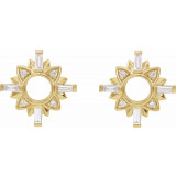 14K Yellow 1/2 CTW Diamond Starburst Earrings - 87031601P photo 2