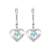 Gems One Silver Diamond (1/50 Ctw) & Createdblue Topaz Earring - ROL2165B photo