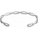 14K White Rope Cuff Bracelet - BRC760101P photo 2