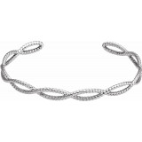 14K White Rope Cuff Bracelet - BRC760101P photo