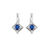 Gems One 14Kt White Gold Diamond (1/12Ctw) & Sapphire (1/3 Ctw) Earring - FE4031-4WCS photo