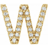14K Yellow .07 CTW Diamond Single Initial W Earring - 867976116P photo