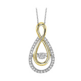 Gems One Silver (SLV 995) Diamond Rhythm Of Love Neckwear Pendant  - 1/10 ctw - ROL1082-SSPD photo