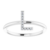 14K White .05 CTW Diamond Initial L Ring - 1238346055P photo 3