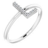 14K White .05 CTW Diamond Initial L Ring - 1238346055P photo