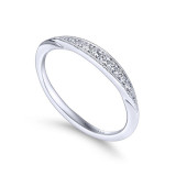 Gabriel & Co. 14k White Gold Contemporary Curved Wedding Band - WB11750R4W44JJ photo 3