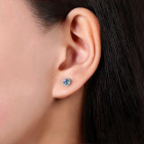 Gabriel & Co. 14k White Gold Lusso Color Gemstone & Diamond Stud Earrings - EG12372W45BT photo 2