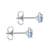 Gabriel & Co. 14k White Gold Lusso Color Gemstone & Diamond Stud Earrings - EG12372W45BT photo 3