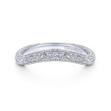 Gabriel & Co. 14k White Gold Victorian Curved Wedding Band - WB14482R4W44JJ photo