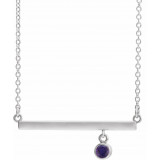 14K White Amethyst Bezel-Set 18 Bar Necklace - 869056090P photo