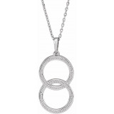 14K White Interlocking Beaded 16-18 Necklace - 86633600P photo