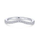 Gabriel & Co. 14k White Gold Contemporary Curved Wedding Band - WB14411R4W44JJ photo