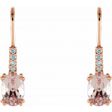 14K Rose Morganite & .05 CTW Diamond Earrings - 65150660000P photo 2