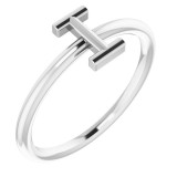 14K White Initial I Ring - 51895149P photo