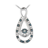Gems One Silver (SLV 995) Diamond Rhythm Of Love Neckwear Pendant  - 1/10 ctw - ROL1030-SSDBL photo