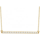 14K Yellow 1/2 CTW Diamond Bar 16-18 Necklace - 65108460006P photo