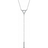 14K White 1/6 CTW Diamond Triangle & Bar Y 16-18 Necklace - 65230060000P photo