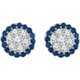 14K White Blue Sapphire & 5/8 CTW Diamond Earrings - 65194860002P photo 2