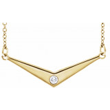 14K Yellow .03 CTW Diamond Solitaire V 18 Necklace - 86787601P photo