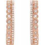 14K Rose 1/3 CTW Diamond Geometric Hoop Earrings - 653409602P photo 2