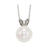 Gems One 14Kt White Gold Pearl (1/2 Ctw) Pendant - PP7.5AAA-4W photo