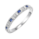 Gems One 10Kt White Gold Diamond (1/20Ctw) & Sapphire (1/8 Ctw) Ring - FR1042-1WD photo