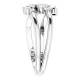 Platinum 1/2 CTW Diamond Cluster Bypass Ring - 123824603P photo 4