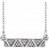 14K White .05 CTW Diamond Geometric Bar 16-18 Necklace - 86714101P photo