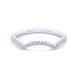 Gabriel & Co. 14K White Gold Contemporary Curved Wedding Band - WB7804P4W44JJ photo
