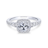 Gabriel & Co. 14k White Gold Entwined Halo Engagement Ring - ER12658C4W44JJ photo