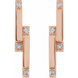 14K Rose 1/10 CTW Diamond Bar Earrings - 87051602P photo 2