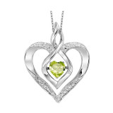 Gems One Silver Diamond (1/50 Ctw) & Created Peridot (1/4 Ctw) Pendant - ROL1165D photo